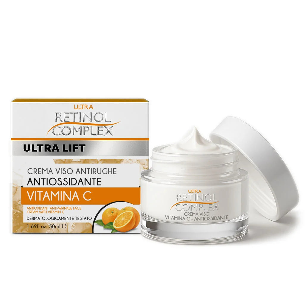 Crema Viso Antirughe Antiossidante Vitamina C 50ml | Retinol Complex