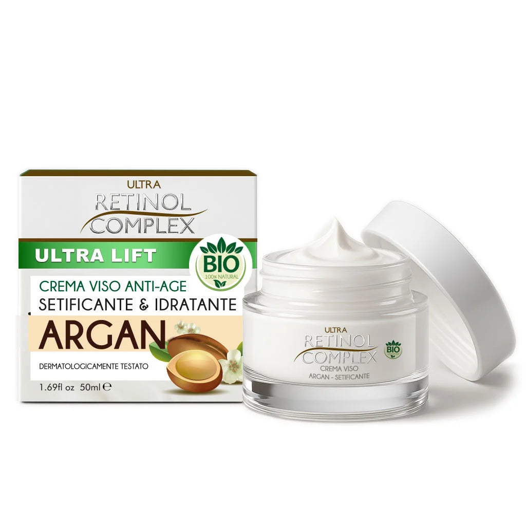 Crema Viso Anti-Age Setificante & Idratante All'Argan 50ml | Retinol Complex
