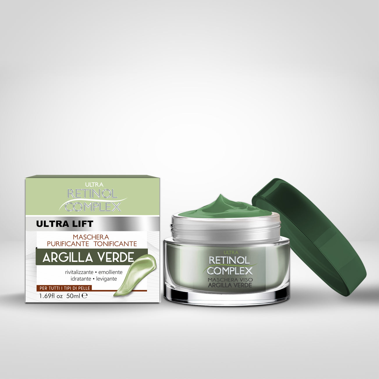 Maschera Purificante Tonificante Argilla Verde 50ml | Retinol Complex