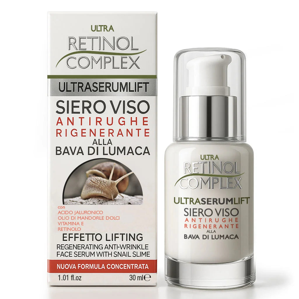 Siero Viso Antirughe Rigenerante Alla Bava Di Lumaca 30ml | Retinol Complex