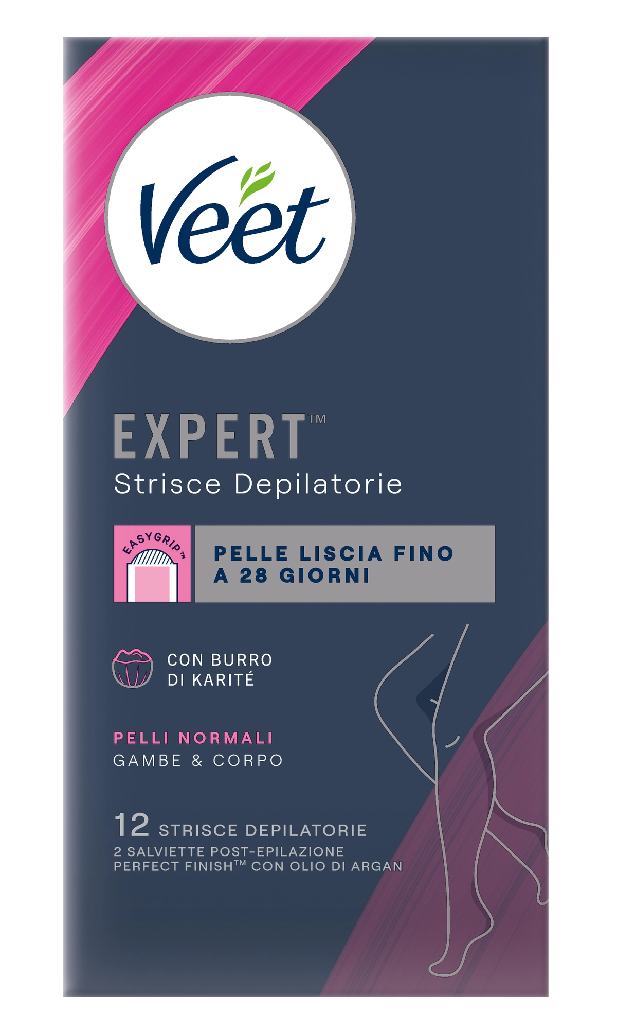 12 Strisce Depilatorie Per Pelli Normali Gambe & Corpo | Veet