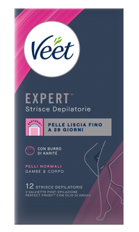 12 Strisce Depilatorie Per Pelli Normali Gambe & Corpo | Veet
