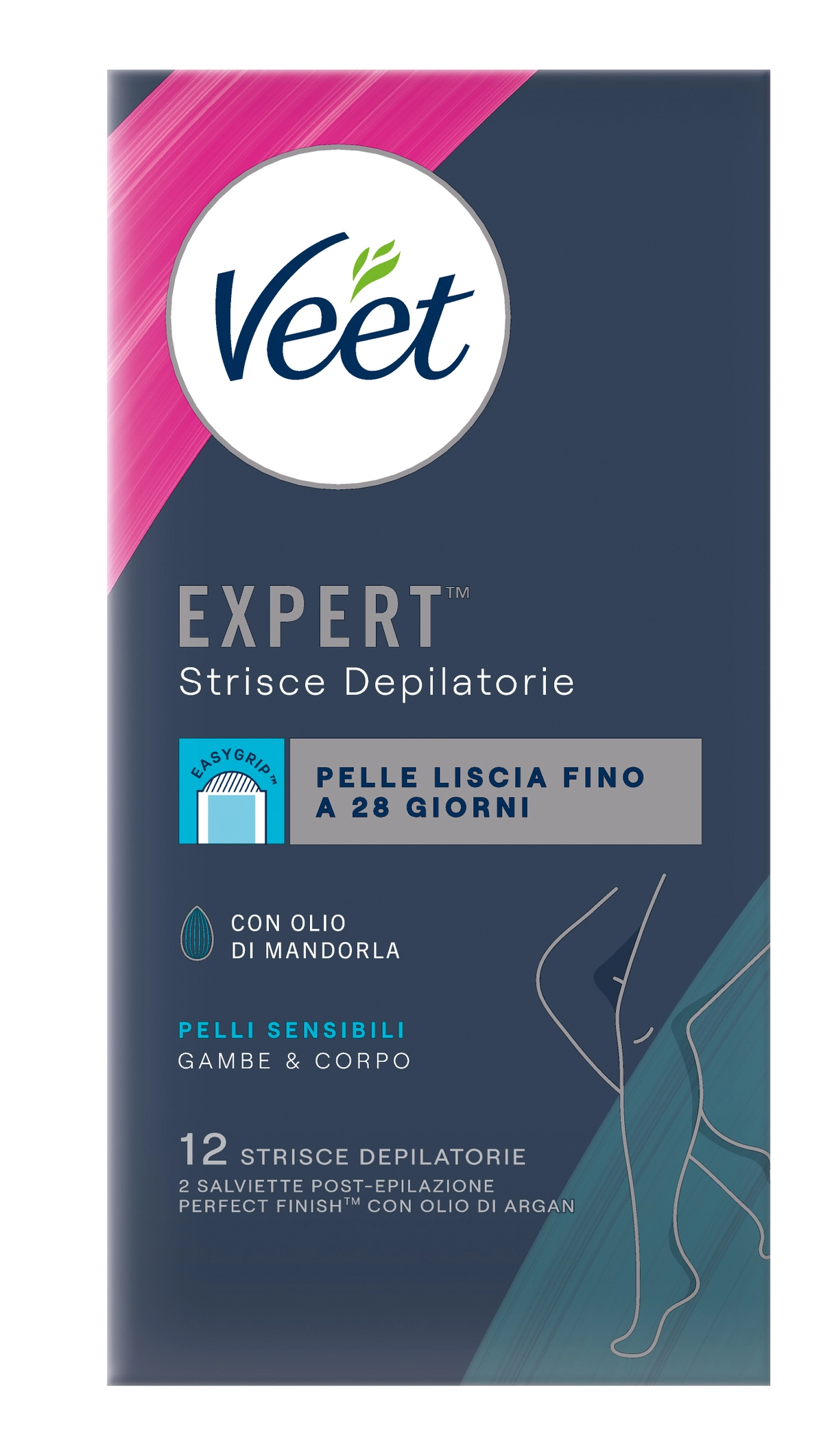 12 Strisce Depilatorie Per Pelli Sensibili Gambe & Corpo | Veet