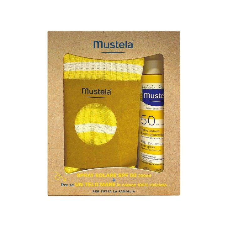 Set Spray Solare Spf50 200ml+Un Telo Mare In Cotone | Mustela
